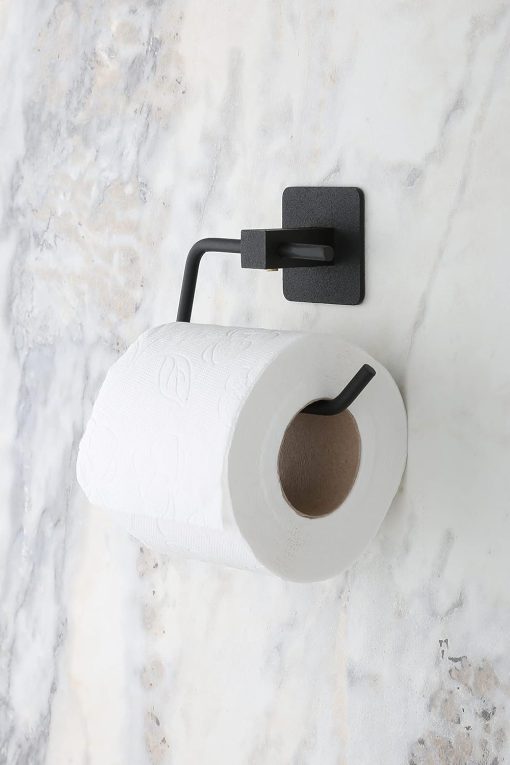 Yapışkanlı Metal Siyah Kare Açık Tuvalet Kağıtlığı Wc Kağıtlık Banyo Askısı Tuvalet Kağıdı Fayans Askısı