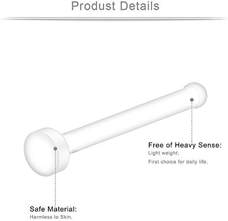 Alternative view of Ruifan 22G Şeffaf Bioflex Burun Kemiği Halkası Saplama Tutucu Vücut Takı Piercing Üst Düz 2 mm 2,5 mm 3 mm 20-60 ADET