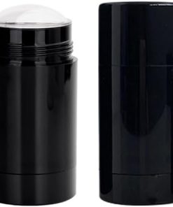 3 adet 30g/1oz siyah plastik boş yuvarlak deodorant kapları bükümlü dolum çubuğu doldurulabilir deodorant şişeleri seyahat dudak balsamı tüpleri DIY kozmetik ruj güneş kremi