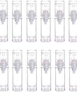 Alternative view of erioctry 12 Adet 10 ml Boş Doldurulabilir Kozmetik Kapları Krem Losyon Şişeleri Taşınabilir Şeffaf Plastik Havasız Vakum Pompası Şişe Örnek Paketleme Makyaj Malzemeleri Sıvı Depolama Vial Kavanozlar