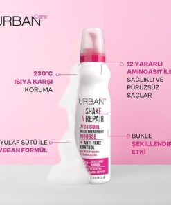 Alternative view of Urban Care Shake N Repair 7/24 Kabaran ve Bukleli Saçlara Özel Saç Bakım Köpüğü, 150 Mililitre, Vegan