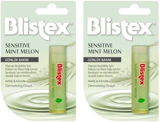 Blistex Sensitive Mint Melon Uzun Süreli Nemlenmeyi Destekleyen Kurtarıcı Dudak Bakım Kremi 4.25 g 2li paket
