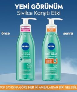 Alternative view of NIVEA Derma Skin Clear Sivilce Karşıtı Yüz Temizleme Jeli 150ml, Gözenek Arındırıcı,Gözenek Görünümünü,Siyah Noktaları Azaltır,Salisilik Asit,Niasinamid,Deniz Tuzu,Yağlı ve Karma Cilt