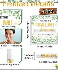 Alternative view of 5 Paket Okaliptüs yaprağı Dudak Balsamı Hediyeleri Toplu, Nemlendirici ve Besleyici Dudak Balsamı Hediyeleri, Düğün Gelin Duş Partisi Kadınlar için Favor Erkek Arkadaş Bebek Duş Ödülleri Teşekkür