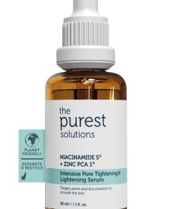 The Purest Solutions, Gözenek ve Siyah Nokta Karşıtı, Sivilce Önleyici Niacinamide Cilt Bakım Serumu 30 ml (Niacinamide 5% & Zinc Pca 1%)