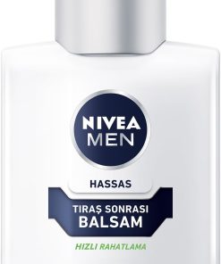NIVEA MEN Erkek HassasTıraş Sonrası Balsam Hassas 100 ml,E Vitamini,ProVitamin B5,Alkolsüz Formül,Hassas Ciltler için Rahatlatıcı Tıraş Sonrası Bakım