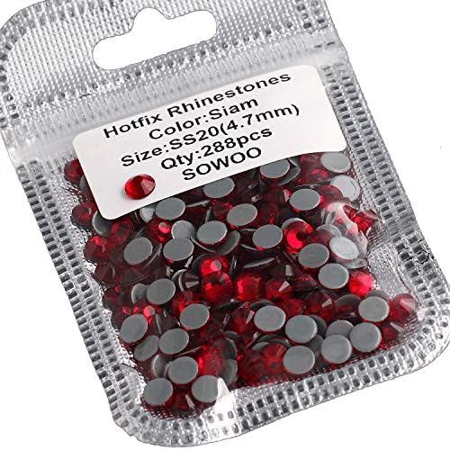 Alternative view of SOWOO Düzeltme Rhinestones Yuvarlak Şekil Flatback Kristal Cam Gevşek Boncuklar Gelinlik Ayakkabı Makale Konteynerleri ve Çivileri Süslemek için Fantastik|288 ADET 16 Faset SS20 Hassas Kesim Siyam |