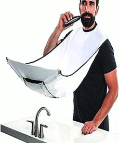 Sakal Traş Önlüğü, Standart EASYSO Sakal Kesme Örtüsü Berber/Kuaför Önlüğü Beyaz Tela Kumaş Çok Amaçlı Vantuzlu Pratik Kes & Temizle