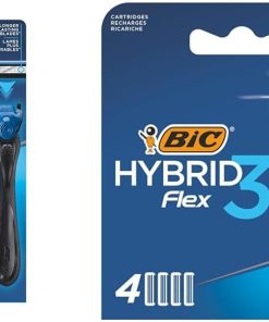 BIC Hybrid 3 Flex 1 Sap & 4 Başlık Erkek Tıraş Bıçağı ve 4'lü Yedek Tıraş Bıçağı Kartuşu Seti