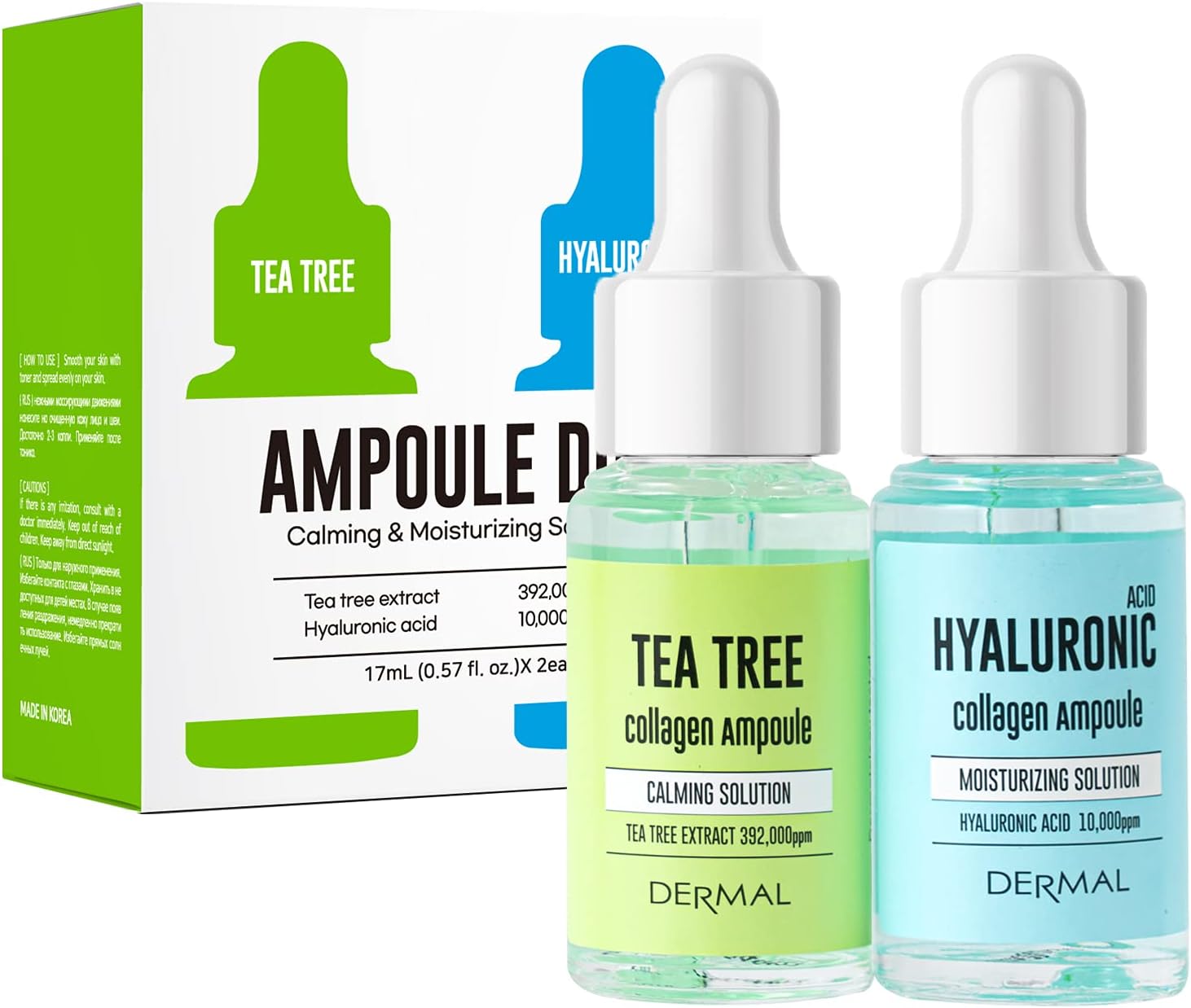 Dermal 2'li Serum Set Çay Ağacı & Hyaluronik Asit 17 ml