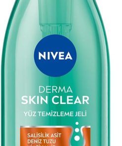 NIVEA Derma Skin Clear Sivilce Karşıtı Yüz Temizleme Jeli 150ml, Gözenek Arındırıcı,Gözenek Görünümünü,Siyah Noktaları Azaltır,Salisilik Asit,Niasinamid,Deniz Tuzu,Yağlı ve Karma Cilt