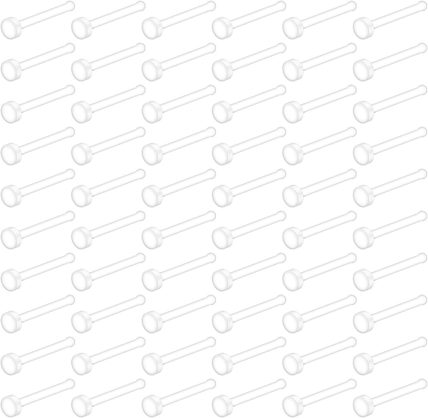 Ruifan 18G Şeffaf Bioflex Burun Kemiği Halkası Saplama Tutucu Vücut Takı Piercing Üst Düz 2 mm 2,5 mm 3 mm 20-60 ADET