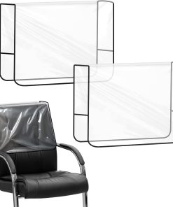 Salon Sandalye Örtüsü, 2 Adet Siyah Kenar Şeffaf Şampuan Sandalye Koruyucuları Yeniden Kullanılabilir Plastik Sandalye Kılıfları Zarar Vermek İçin Çoğu Standart İçin Uygun Spa Salon Sandalyeleri