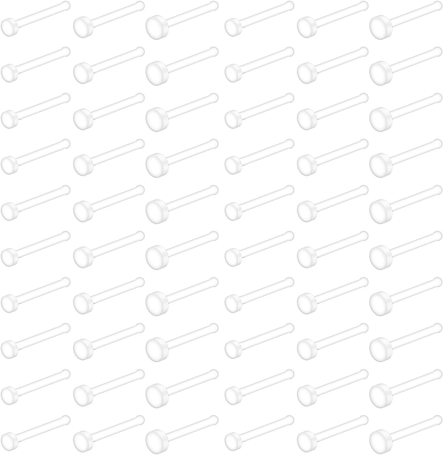 Ruifan 20G Şeffaf Bioflex Burun Kemiği Halkası Saplama Tutucu Vücut Takı Piercing Üst Düz 2 mm 2,5 mm 3 mm 20-60 ADET