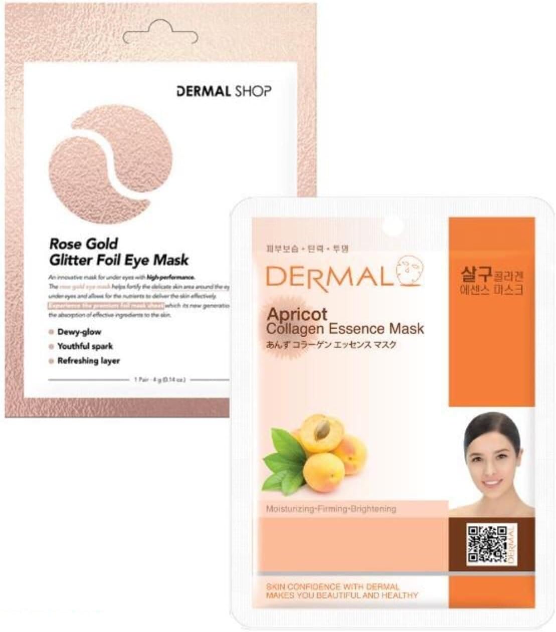 Dermal 3 Katmanlı Rose Gold Göz Maskesi ve Nemlendirici, Sıkılaştırıcı Ve Aydınlatıcı Kayısı Özlü Kolajen