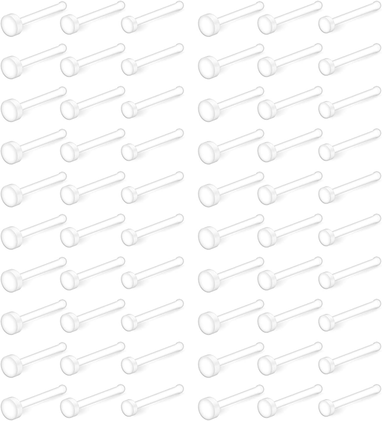 Ruifan 22G Şeffaf Bioflex Burun Kemiği Halkası Saplama Tutucu Vücut Takı Piercing Üst Düz 2 mm 2,5 mm 3 mm 20-60 ADET