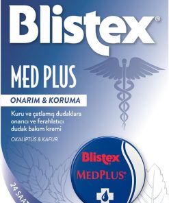 Blistex Medplus Kavanoz Kuru ve Çatlamış Dudaklara Onarıcı ve Ferahlatıcı Dudak Bakım Kremi x2