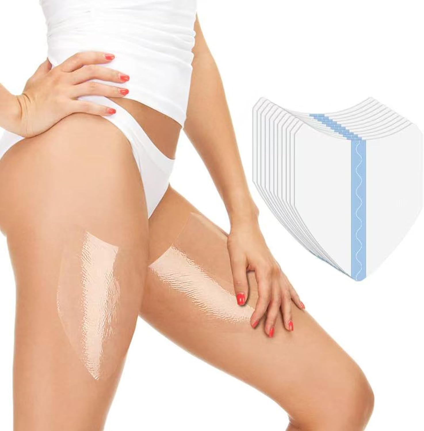 Bacaklar için Görünmez Uyluk Germe Bandı, Şeffaf Sürtünme Önleyici Yama, Sarkan Ciltler için Anında Kaldırma Yaması Sweatproof ve Uzun Ömürlü ve Sıkılaştırıcı ve Şekillendirici Pürüzsüz Selülit (30