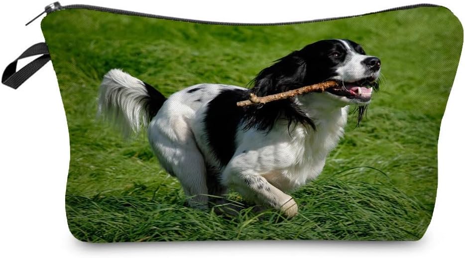 YULUENZE Kadınlar için Köpek Kozmetik Çantası Sevimli Küçük Makyaj Organizatör Kılıfı Kızlar için Fermuarlı Köpek Tuvalet Makyaj Çantası Kadınlar için Hediyeler (İngilizce Springer Spaniel), hz10420,