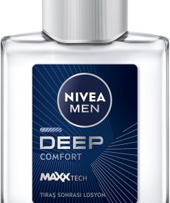 NIVEA MEN Erkek Tıraş Sonrası Losyon Deep Dimension 100 ml, Tahrişe ve Kurumaya Karşı Koruma,Yenileyici,Aktif Karbon,Ferah Koku