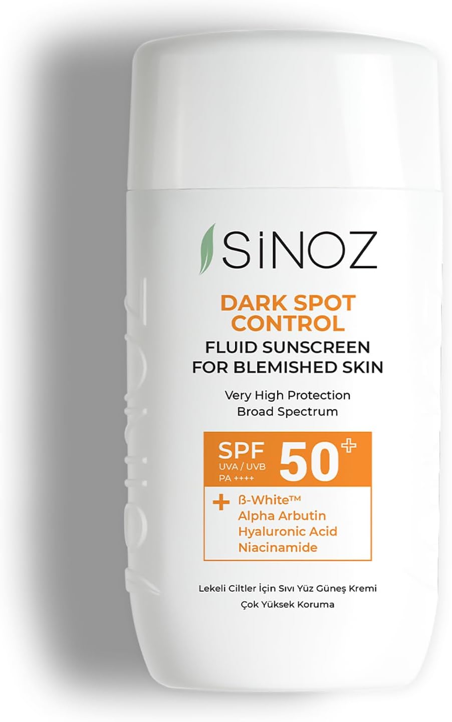 Sinoz Spf50 Koyu Cilt Lekelerine Etkili Sıvı Yüz Güneş Kremi - Yeni Nesil Güneş Filtreleri Hibrit Formül 50 Ml