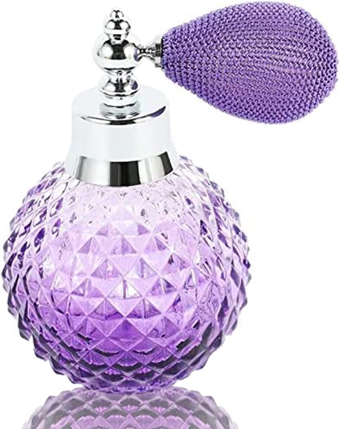 SCOLAND 100ml Vintage Kristal Cam Atomizer Parfüm Şişesi Sprey Şeffaf Bayan Hediye Cam Parfüm Şişesi (Mor)