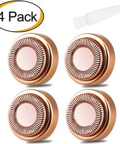 AiBarle 4'lü paket yüz kılı çıkarıcı yedek başlıklar Touch Flawless elektrikli tıraş makinesi için, dudak, çene, yanak ve yan burnlar için, televizyonda görüldüğü gibi 18 ayar altın kaplama bıçaklar