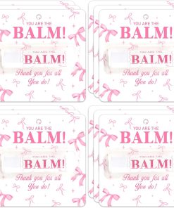 5 Paket Pembe Yay Dudak Balsamı Hediyeleri Toplu, Nemlendirici ve Besleyici Dudak Balsamı Hediyeleri, Takdir Bebek Duş Bekarlığa Veda Kız Partisi Kızlar Kadınlar İş Arkadaşı Doğum Günü Partisi