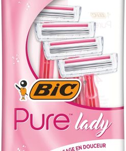 BIC Pure Lady Kadın Tıraş Bıçağı 4'lü Poşet (3 Bıçak), Aloe Vera ile Zenginleştirilmiş Kayganlaştırıcı Jel Şerit