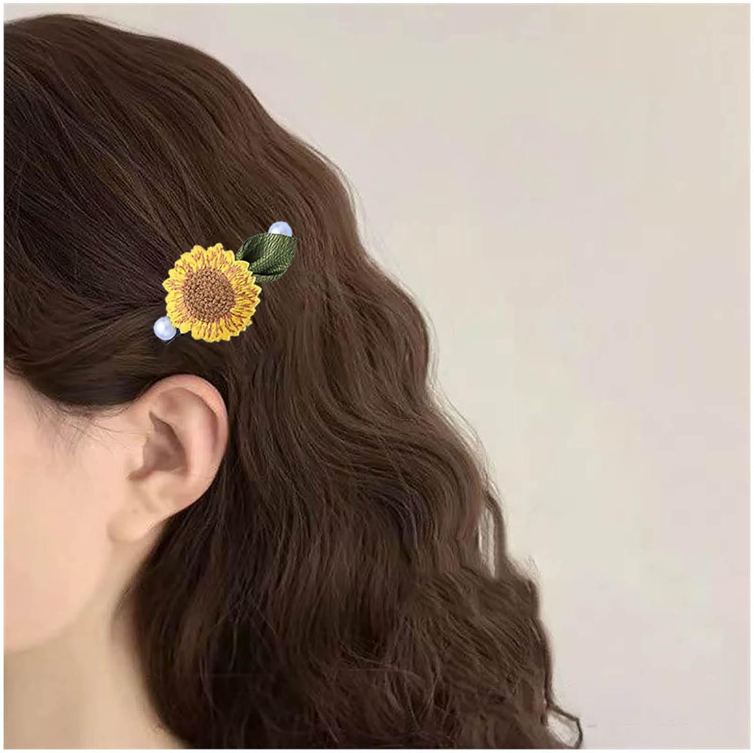 Xduargs Boho ayçiçeği saç tokası tokalarım fransız çiçek inci saç tokası Vintage papatya çiçek saç tokası klipleri ayçiçeği saç timsah klipleri saç aksesuarları kadınlar için
