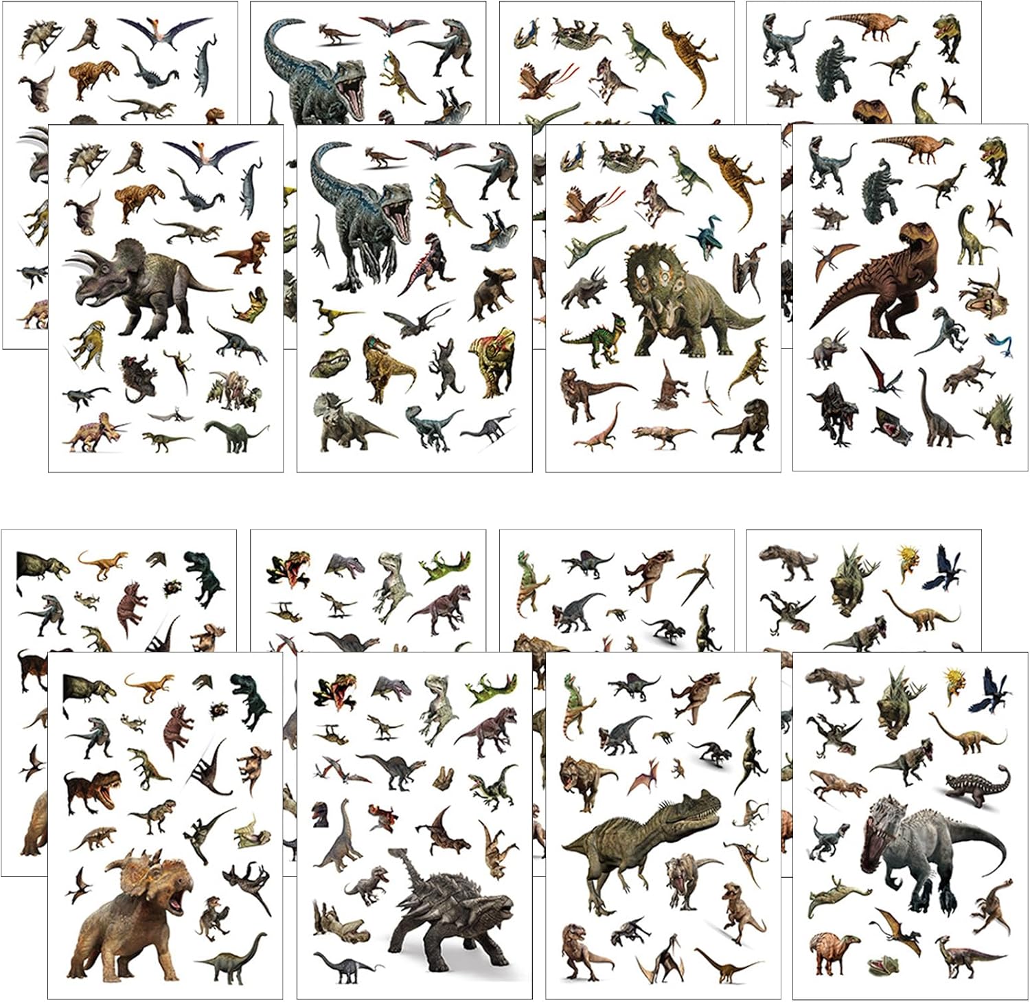 16 yaprak cilt dostu çocuk dövmesi, dinozor çocuk dövmesi, yapıştırmak için, havalı dinozor motifleri, çocuklar ve yetişkinler için, güvenli ve yumuşak, cilt için eğlenceli geçici dövmeler