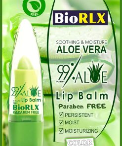 Biorlx 99% Purity Aloe Vera Color Free and Paraben Free Soothing Lip Balm Naturally Moisturize and Heal Damaging Wind, Harsh Sun, Weather Changes. It Repairs Dry, Cracked and Chapped Lips.